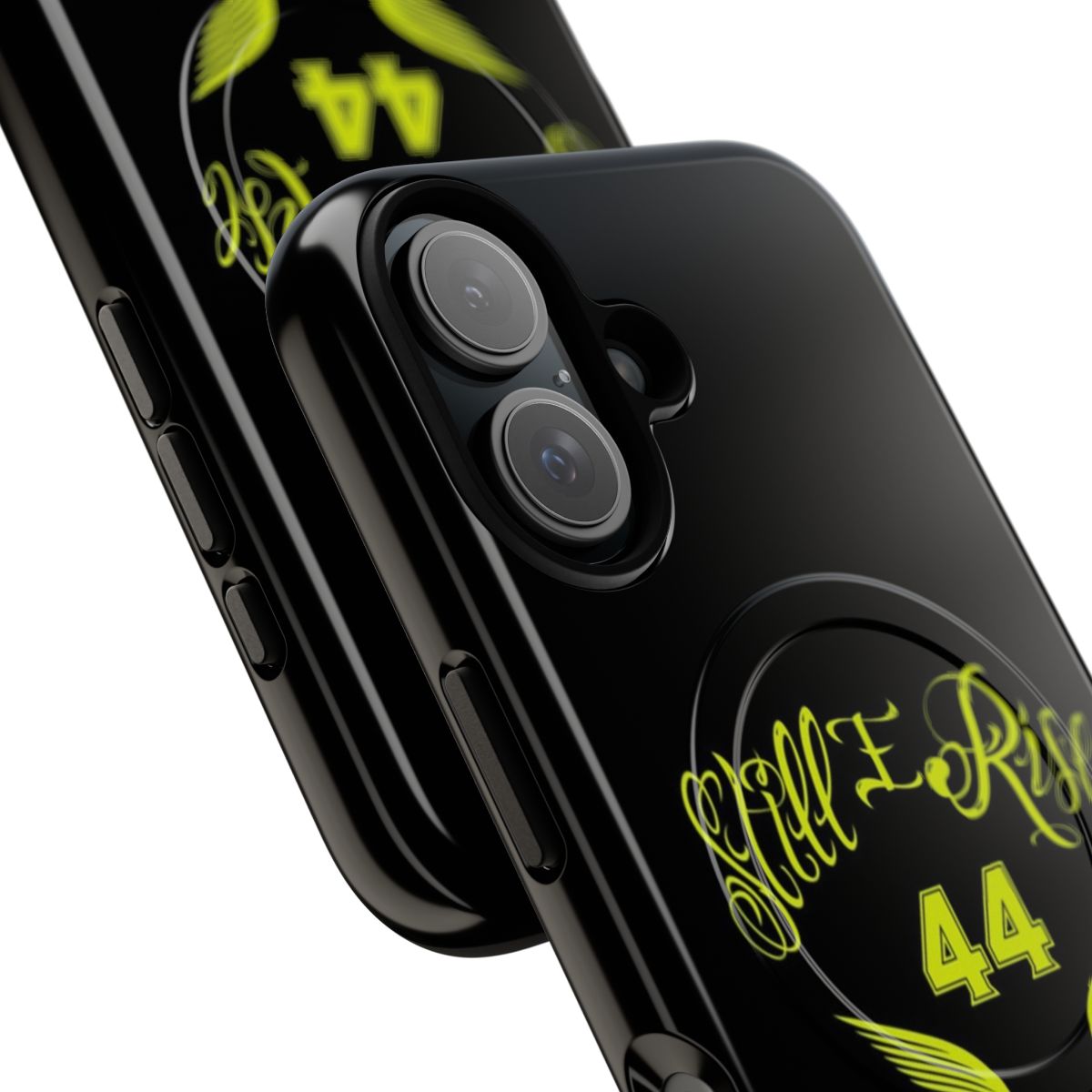 Magnetic tough phone case with "Still I Rise" design for Lewis Hamilton fans - Detail