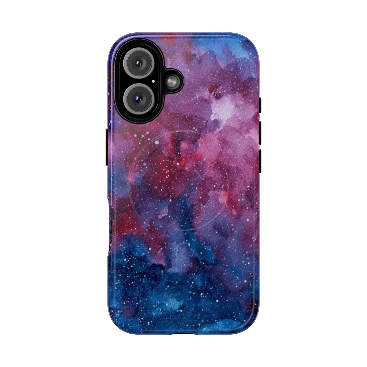 Magnetic galaxy-themed phone case with cosmic, starry design