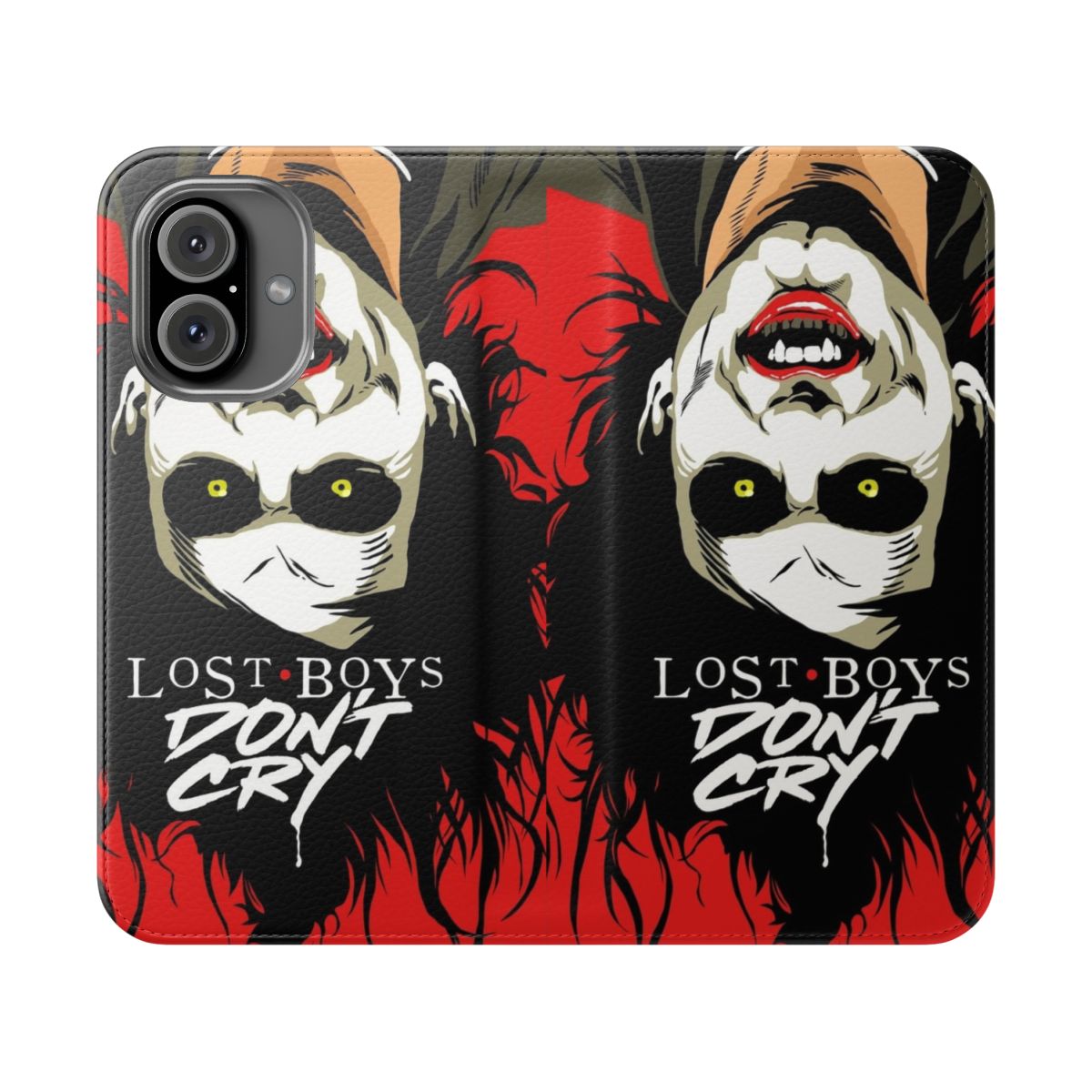 Dark and eerie phone case with gothic and horror-themed design for Lost Boys fans