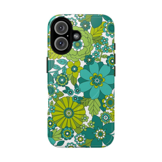 Vintage-inspired floral phone case with a groovy, retro design