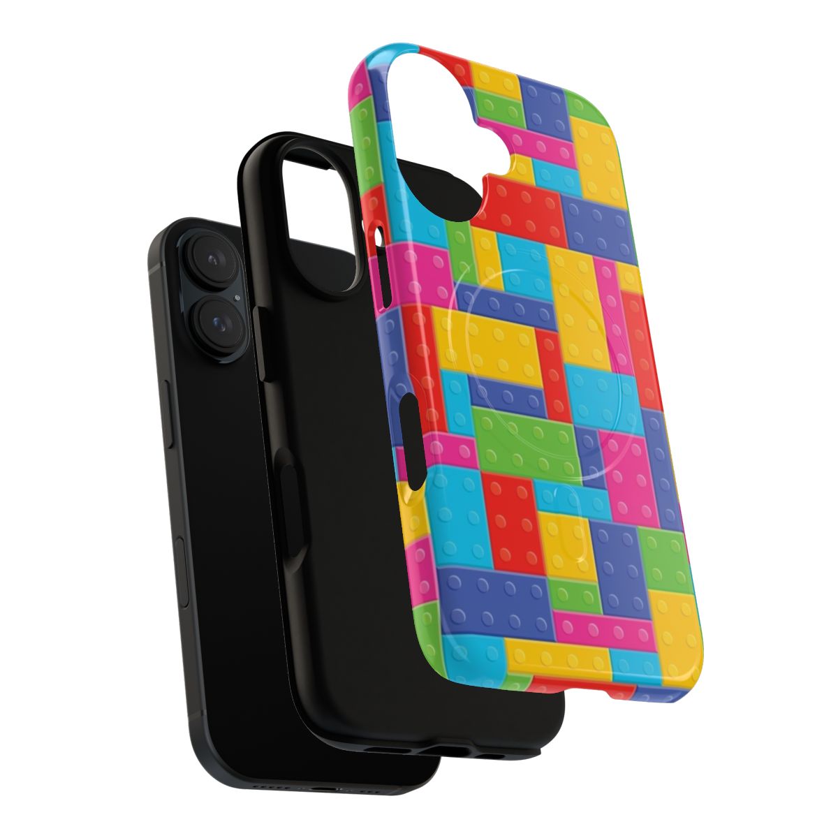 Colorful building blocks inspired magnetic phone case - Layers