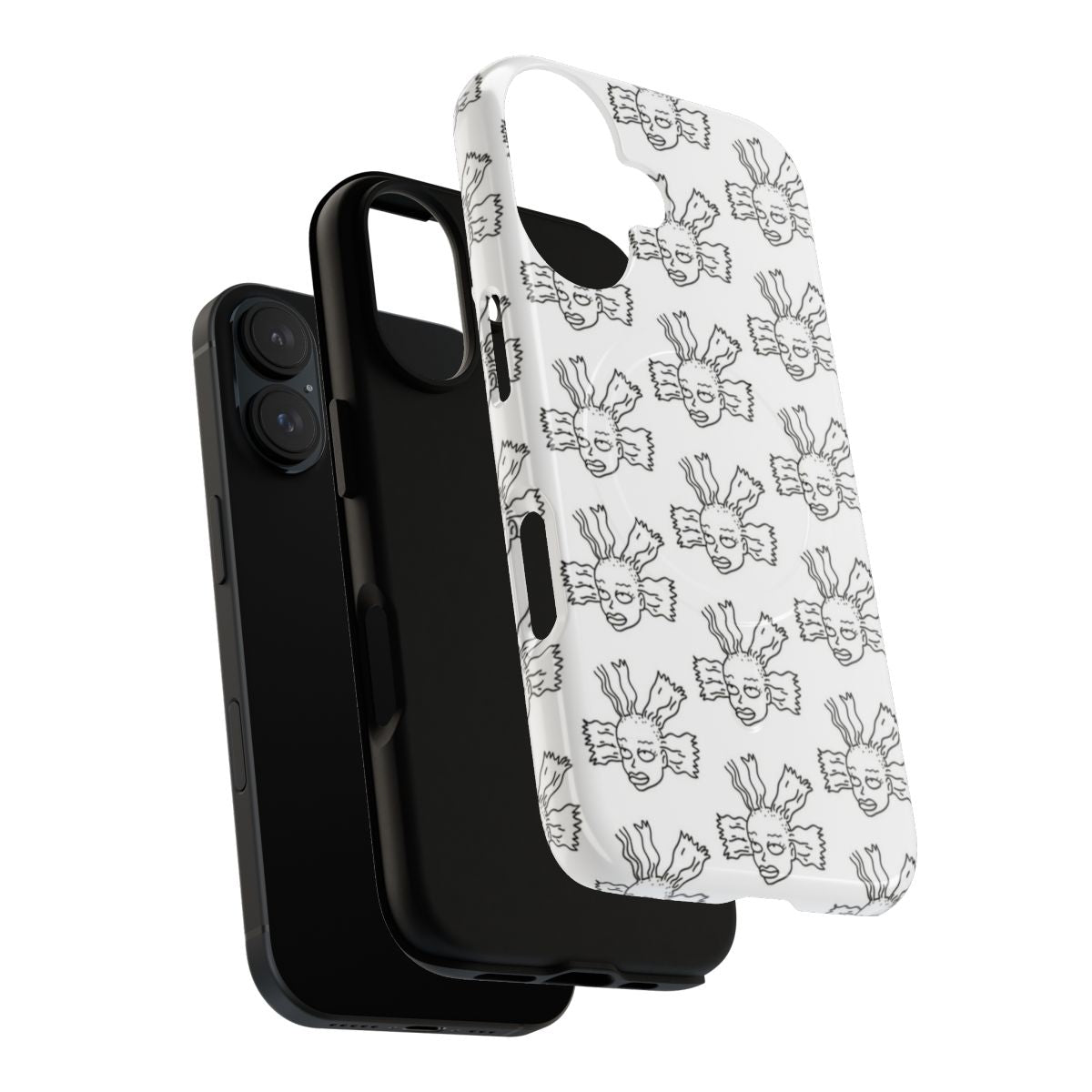 Vintage black and white cartoon phone case with Rugrats design - Layers