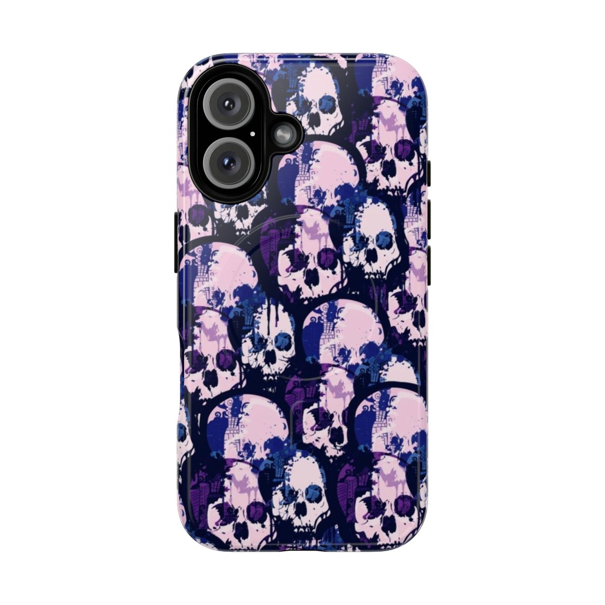 Purple skull phone case with a dark, punk-inspired design