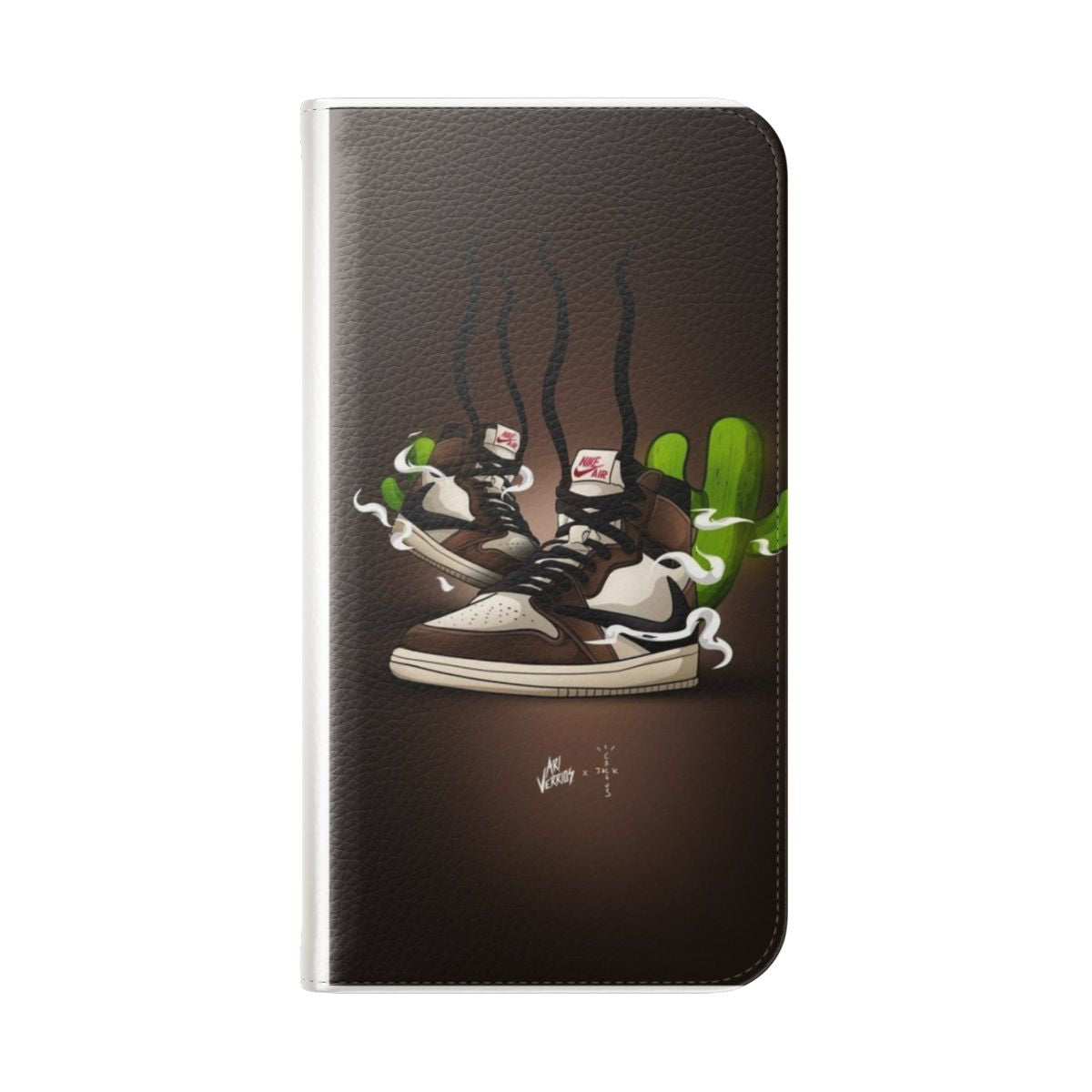 Jordan 1 Cactus Jack Inspired Flip Cover Phone Case - Folded Back