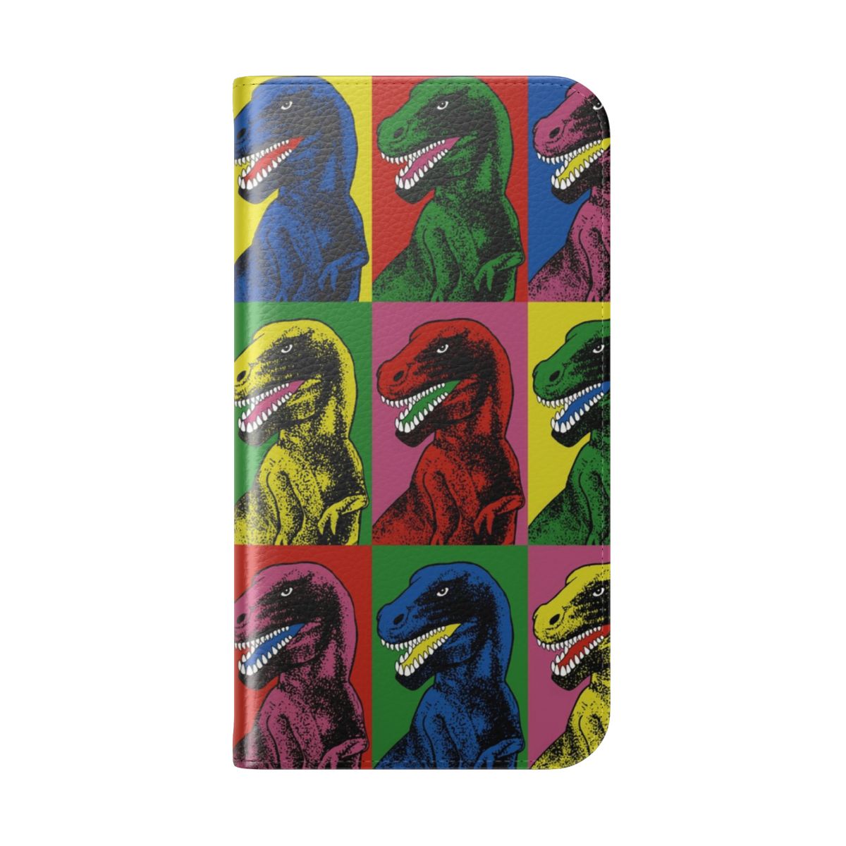 Vibrant dinosaur pop art design phone case for smartphones - Folded Back