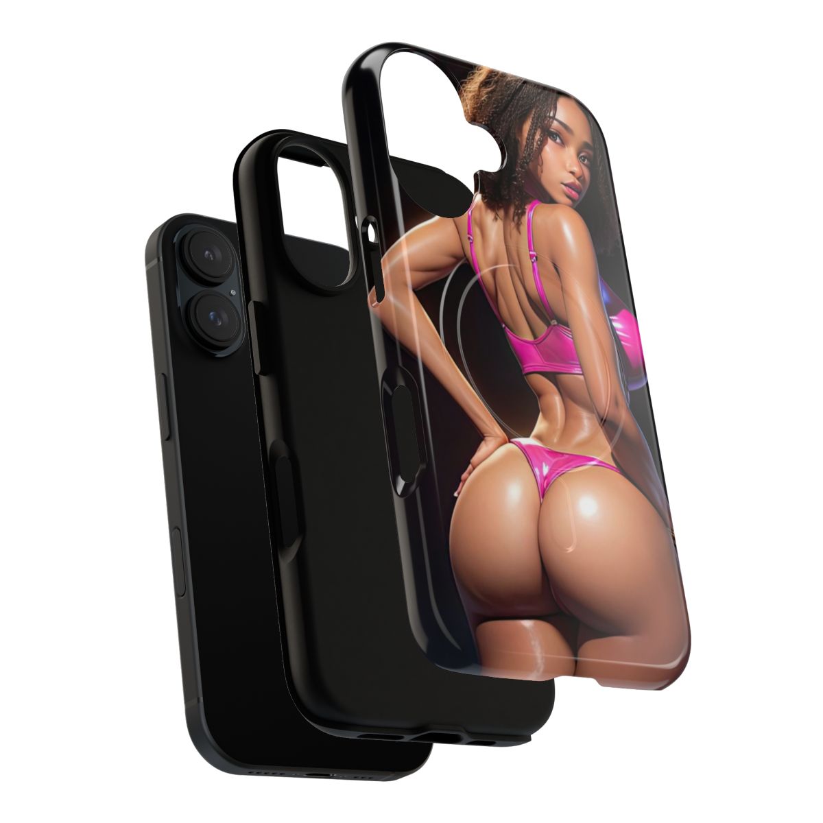 Stylish phone case with a captivating beach babe design - Layers