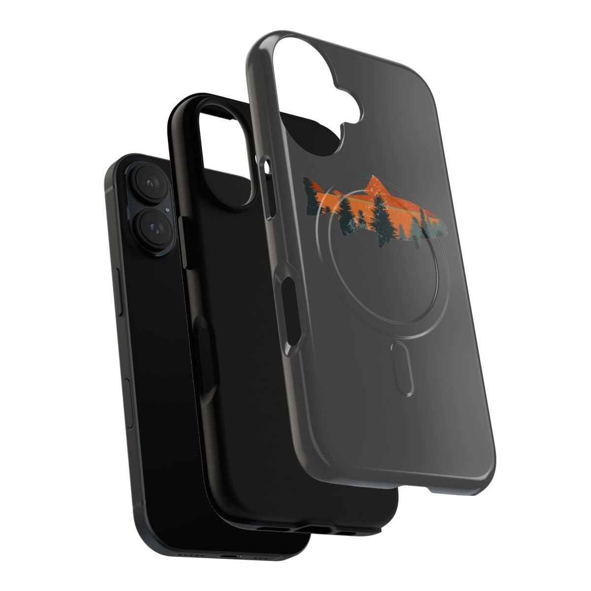 Fly fishing nature outdoor fisherman magnetic tough phone case - Layers