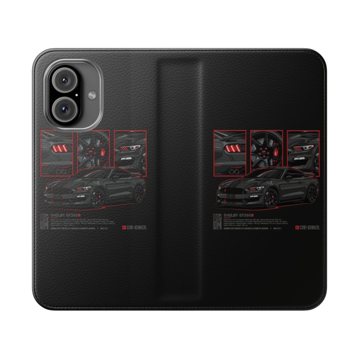 Shelby GT350R inspired custom flip cover phone case with car design