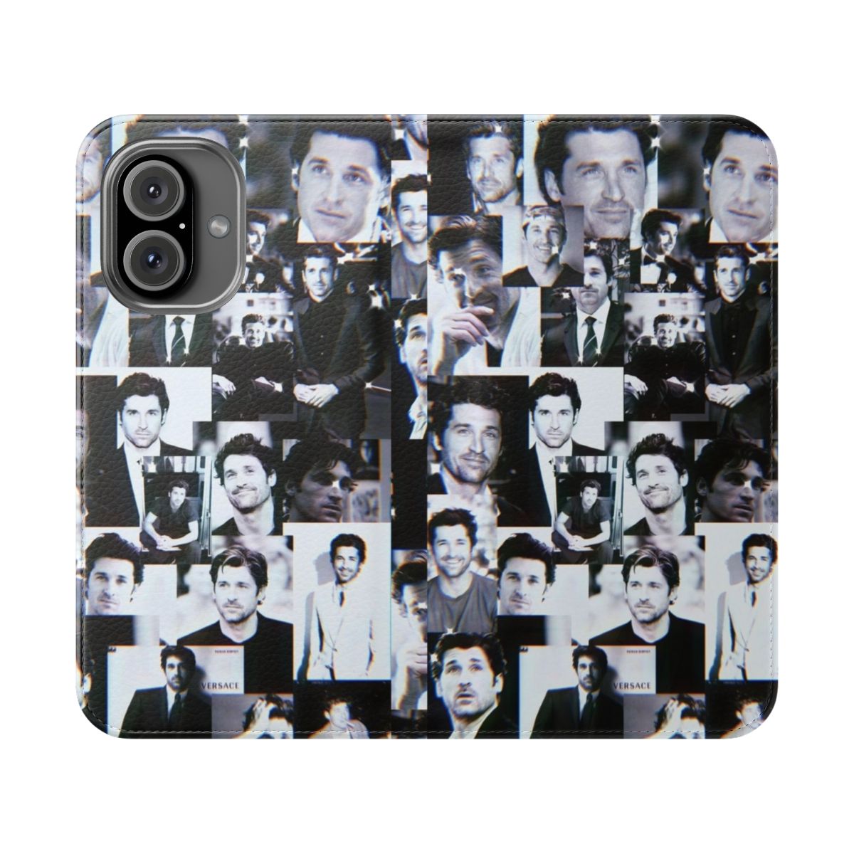 Stylish and customizable phone case featuring a collage of Patrick Dempsey as "McDreamy" from the hit TV show Grey's Anatomy.