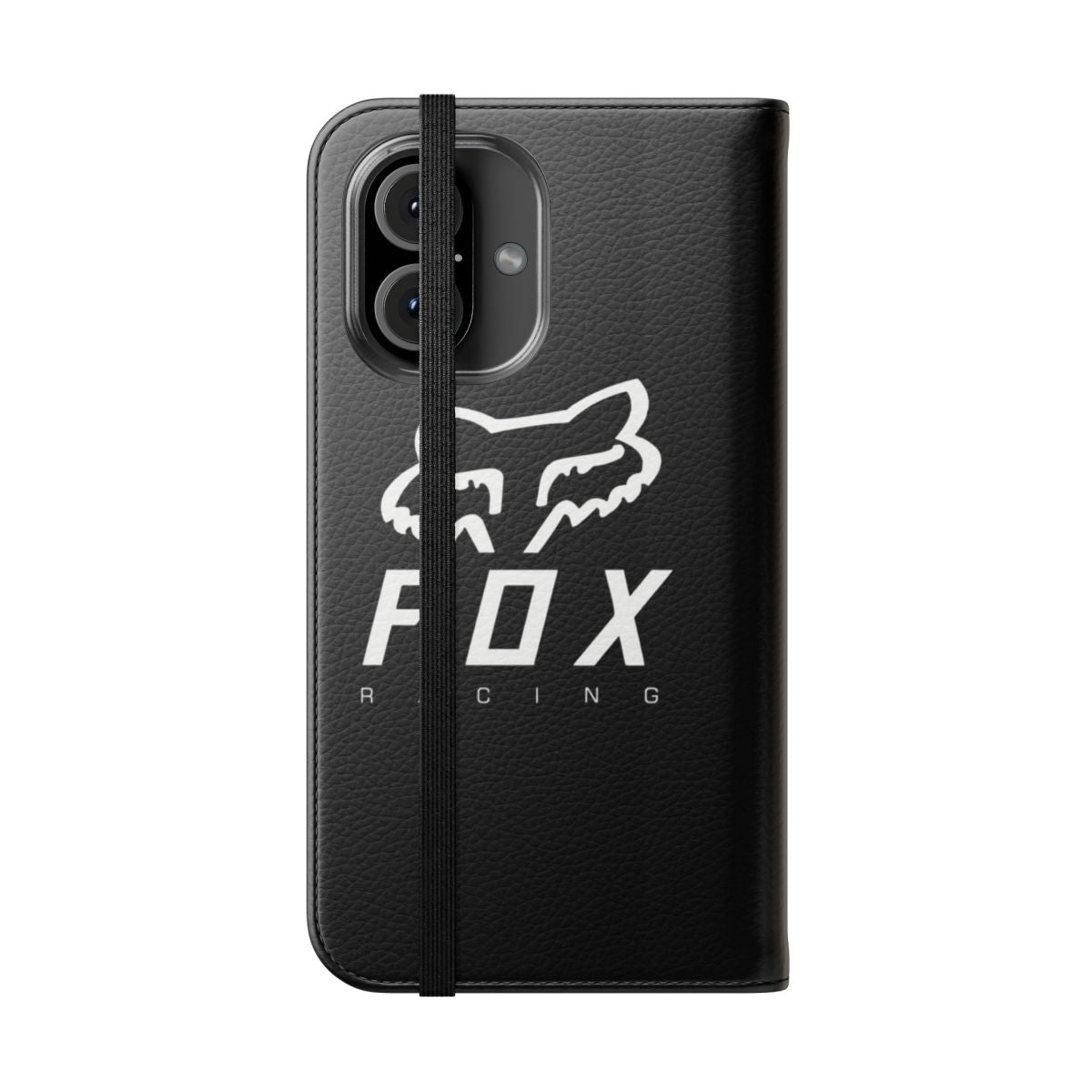 Sleek and durable fox-themed flip cover phone case for men - Folded Front