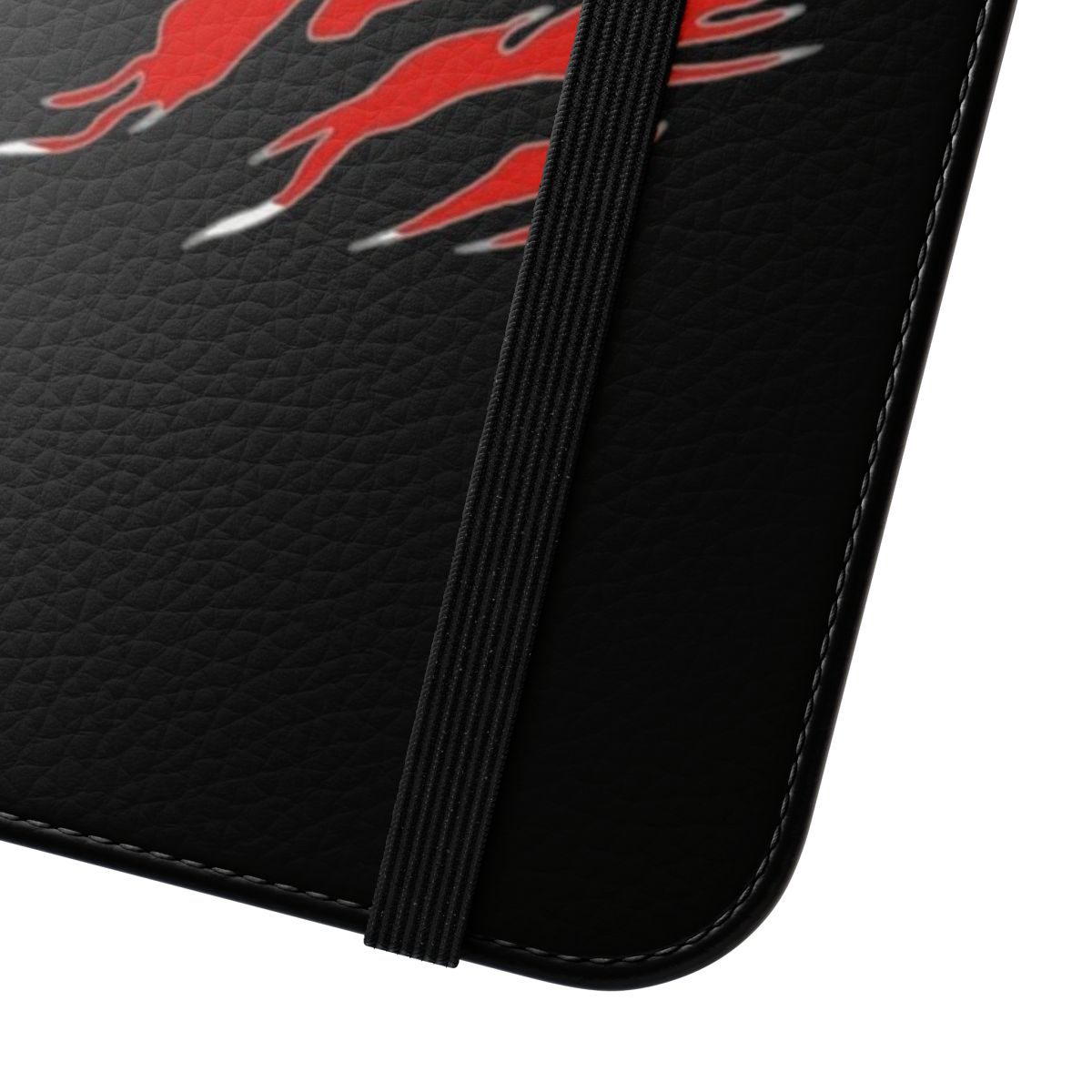 Motocross-inspired flip phone case with racing bike graphic - Close Up