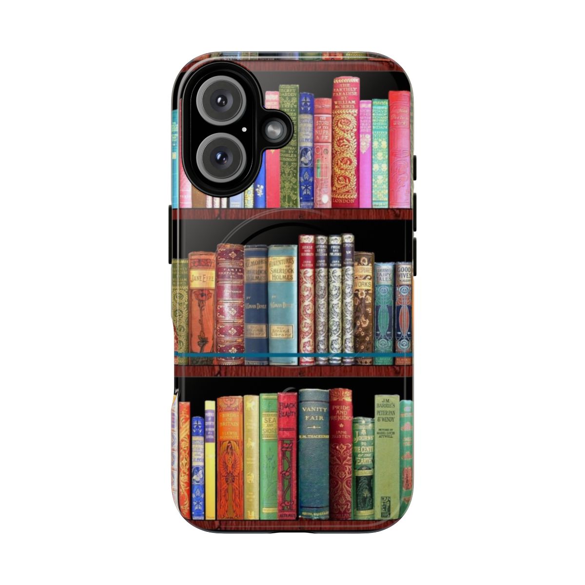 Vintage book-themed magnetic phone case with antique book design