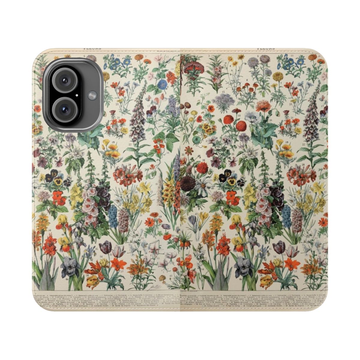 Vintage floral phone case with classic art illustration by Adolphe Millot