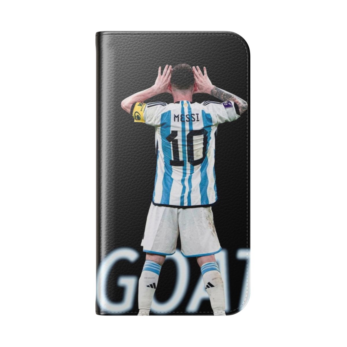 Lionel Messi-Inspired World Cup Phone Case featuring the Argentine football star - Folded Back