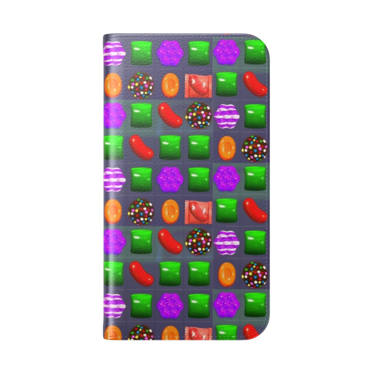 Vibrant phone case with Candy Crush-inspired design - Folded Back