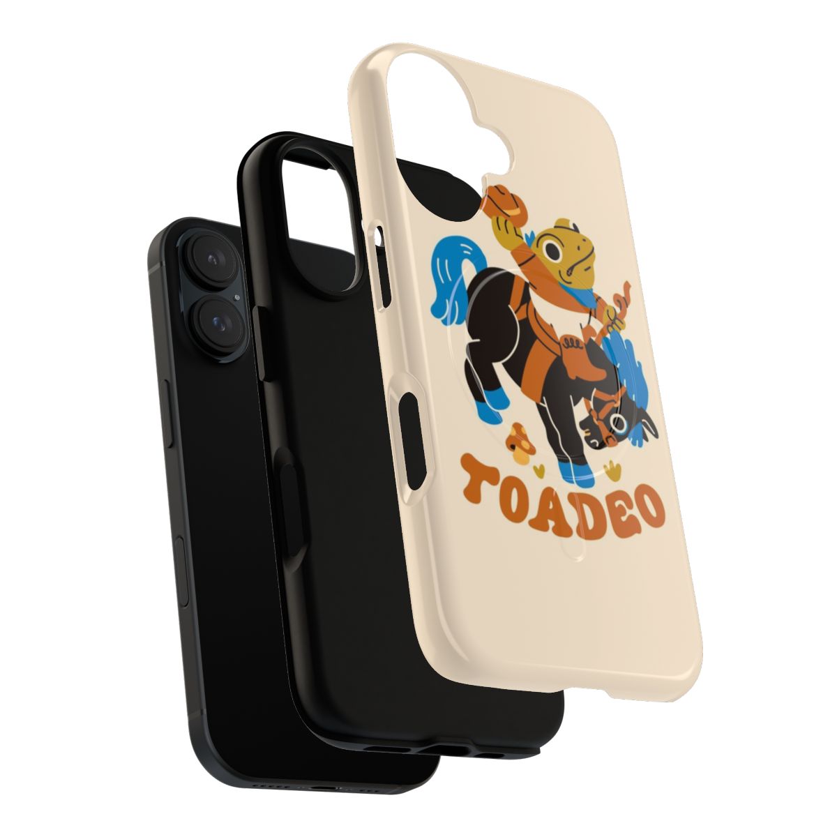 Magnetic tough phone case featuring a toad rodeo western-inspired design - Layers