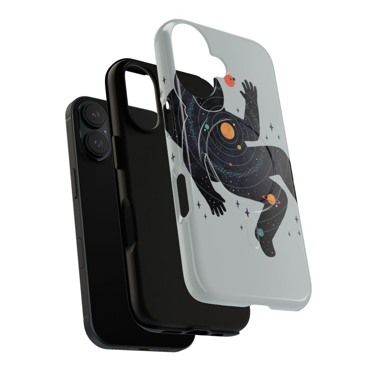 Cosmic Magnetic Tough Phone Case with minimalist space design - Layers