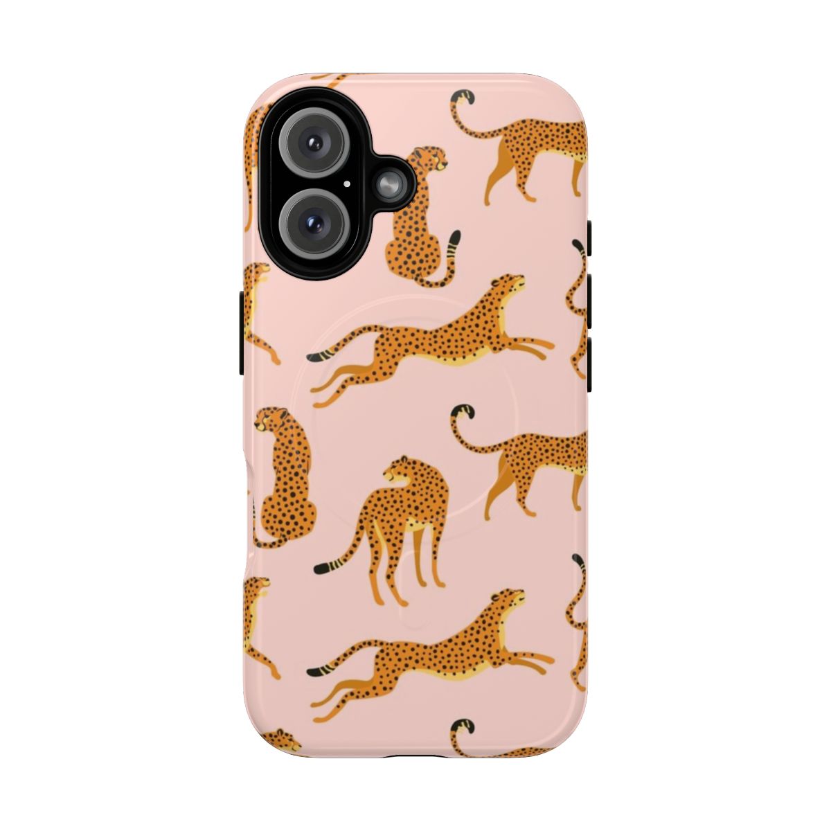 Colorful and durable magnetic phone case with a vibrant leopard or cheetah print design