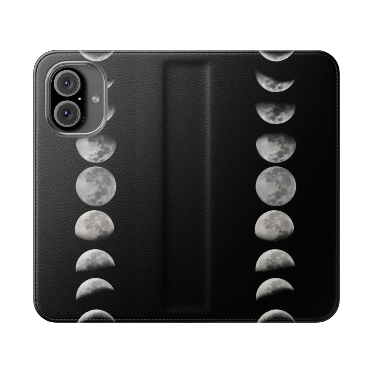 Vibrant moon phases design on a flip phone case cover