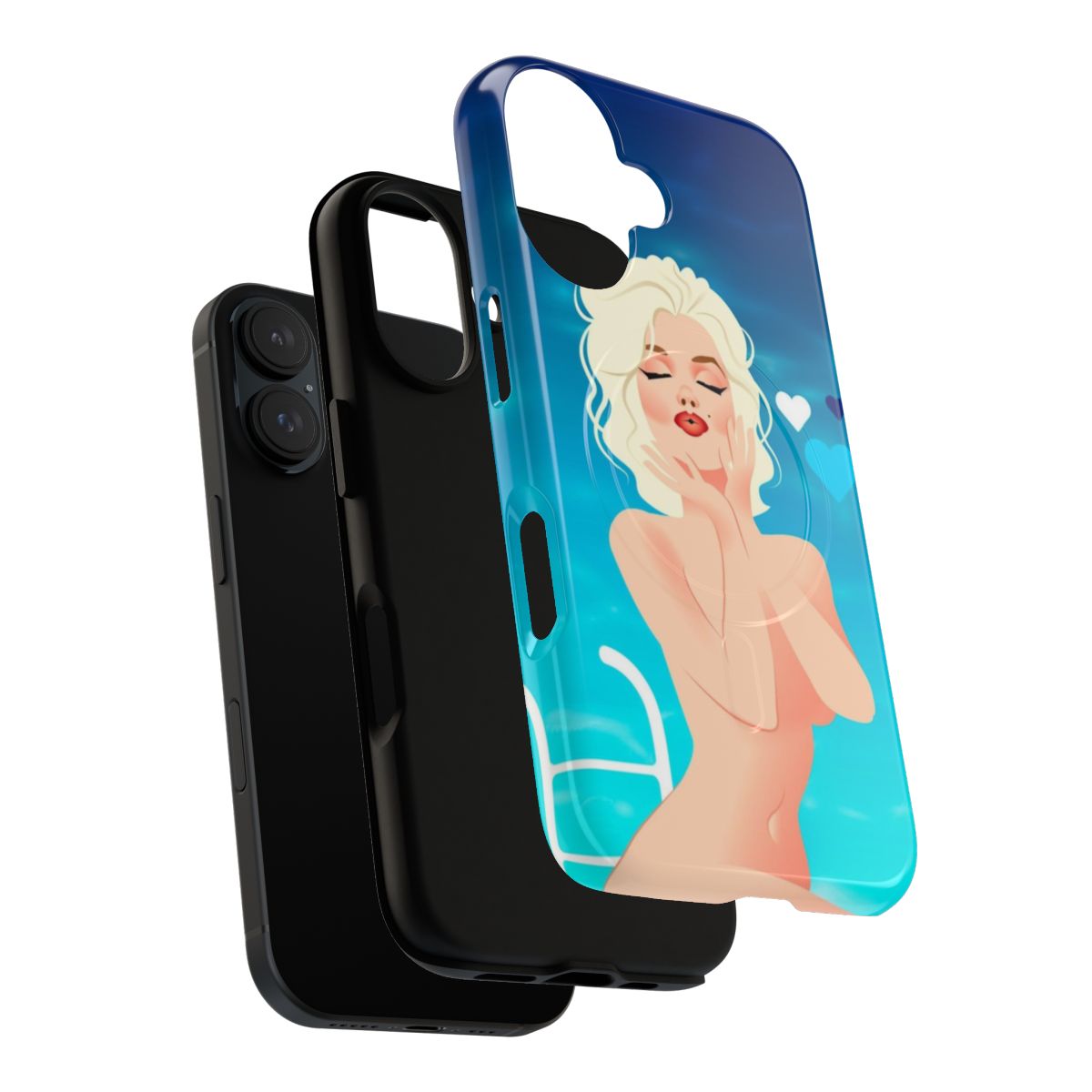 Marilyn Monroe magnetic phone case with retro poolside scene - Layers