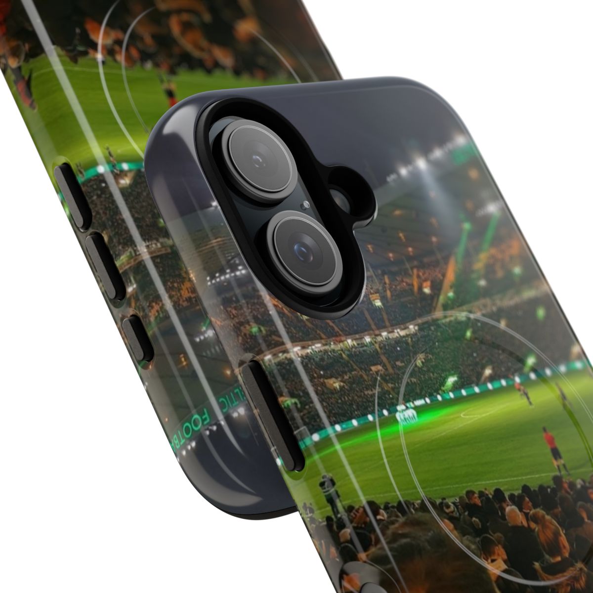 Magnetic tough phone case featuring Celtic Park, the iconic stadium of the Scottish football club - Detail