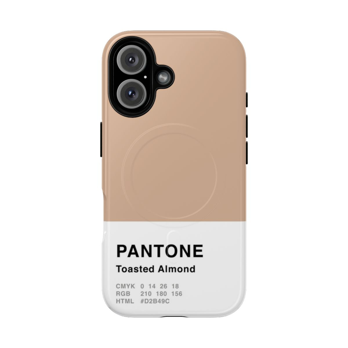 Stylish brown and almond colored phone case with simple Pantone design