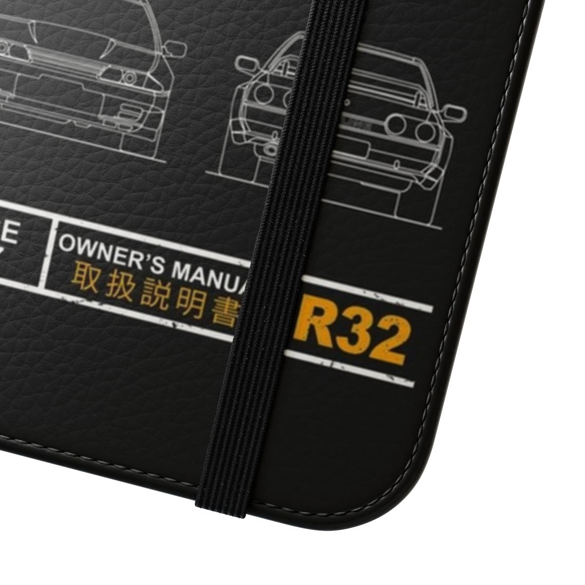 Skyline R32 blueprint-inspired phone case - Close Up