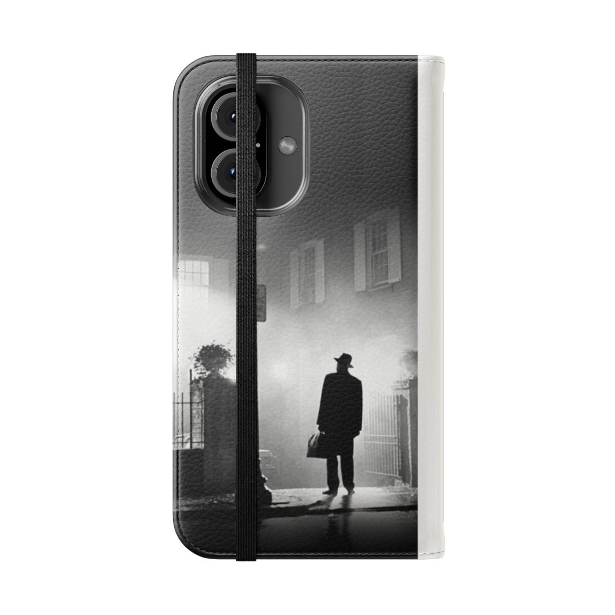 Haunting Exorcist-Inspired Phone Case with Eerie Design - Folded Front