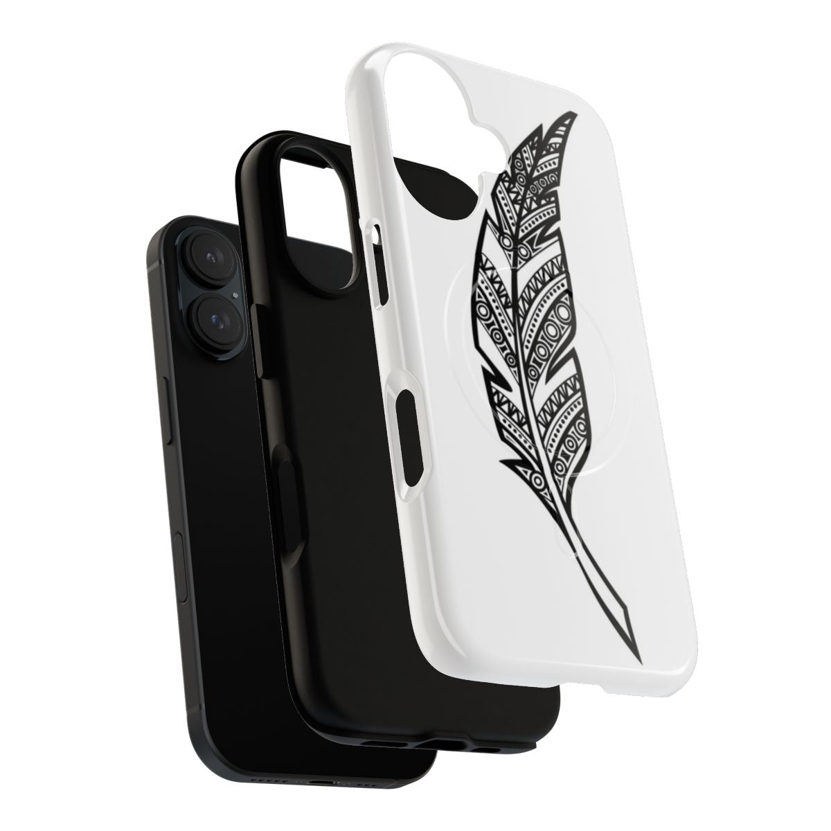 Feather abstract geometric design phone case - Layers