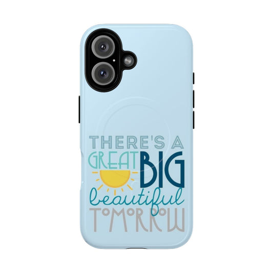 Magnetic Disney-inspired phone case with "There's a Great Big Beautiful Tomorrow" design