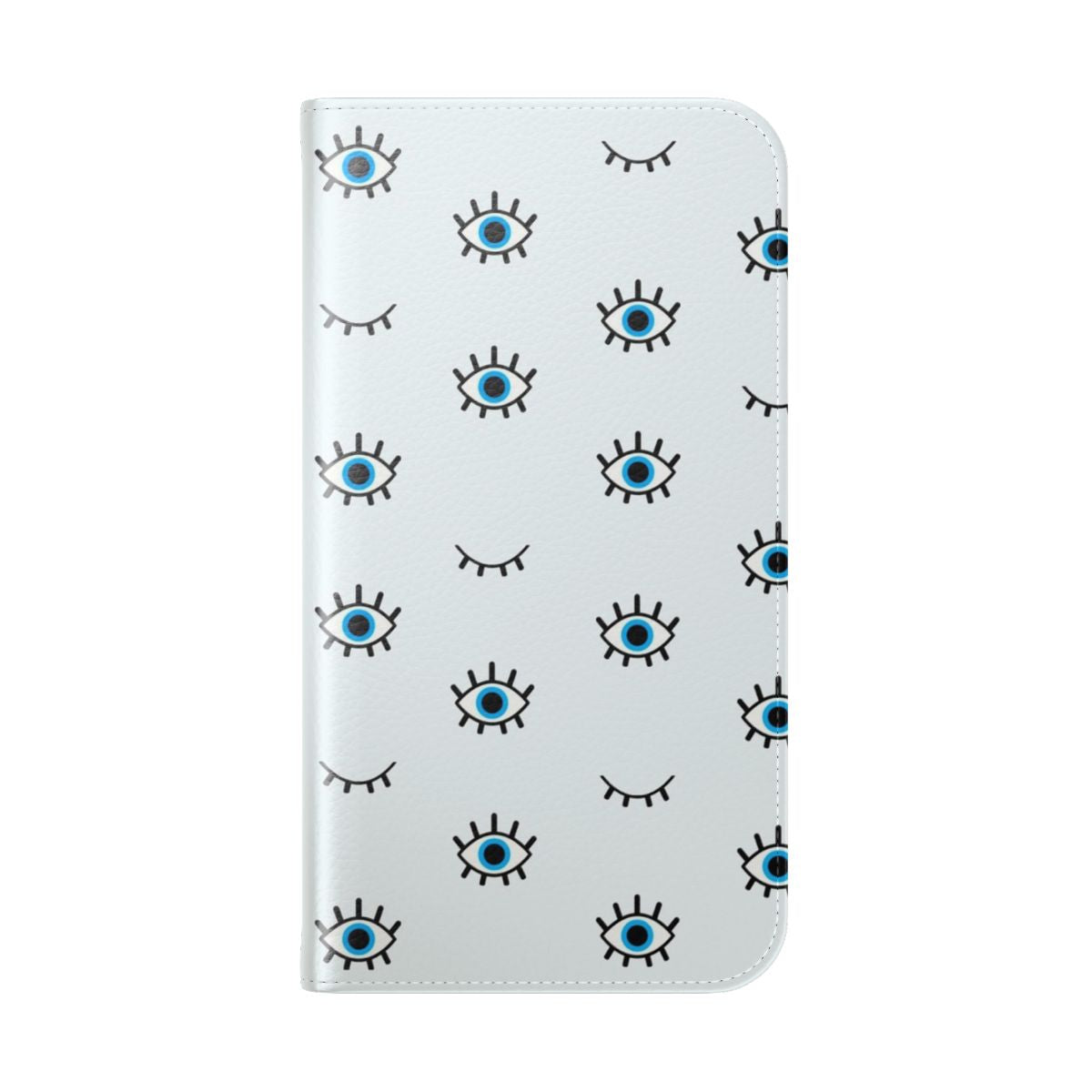 Sleek and stylish phone case featuring a minimalist eye design in a magical, occult, and esoteric style. - Folded Back