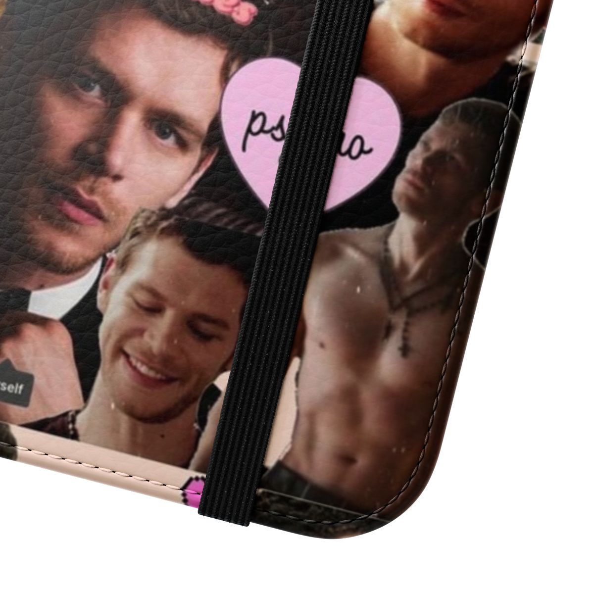 Customized Klaus Mikaelson phone case with flip cover design - Close Up