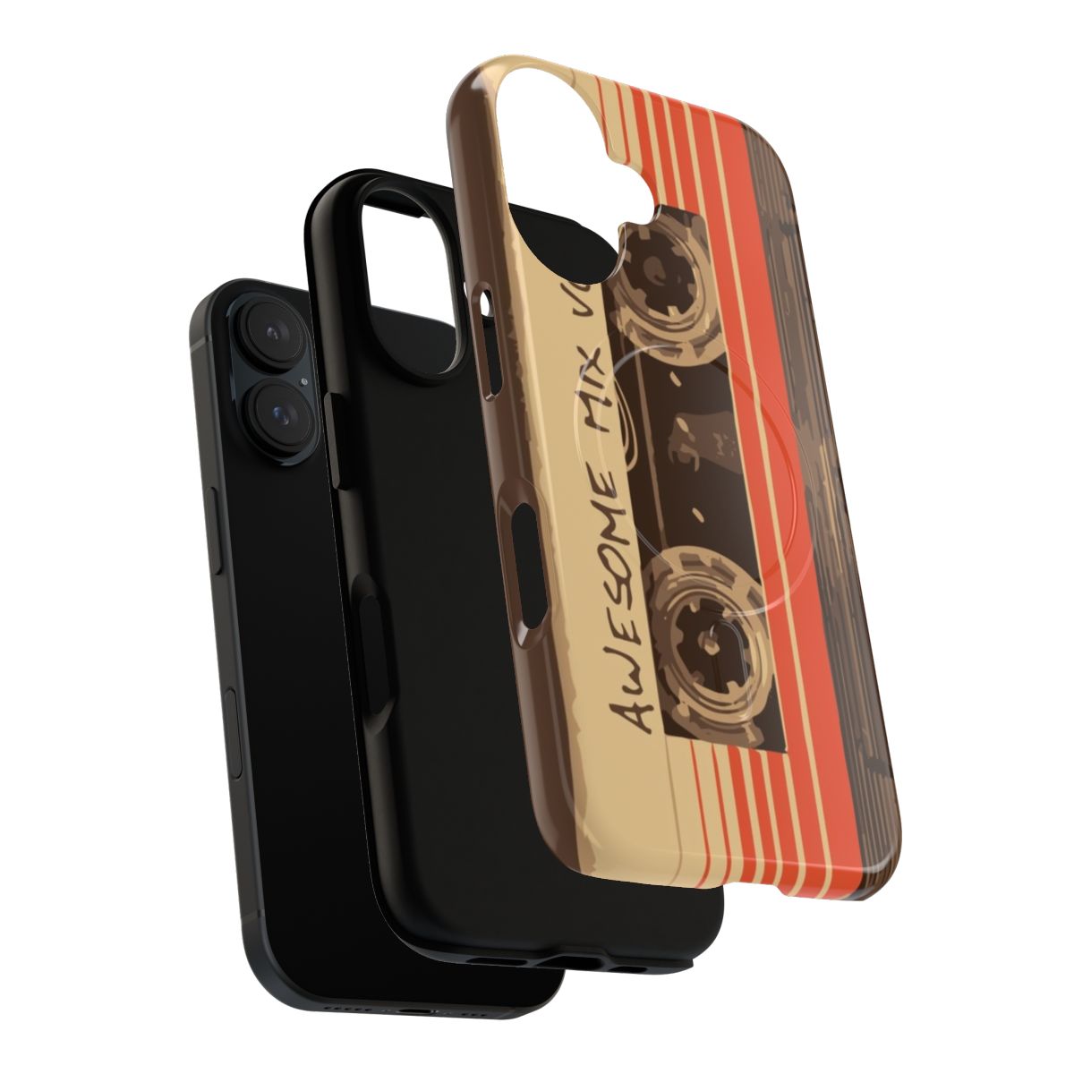 Galactic-inspired magnetic tough phone cases featuring a cassette tape and galaxy design - Layers