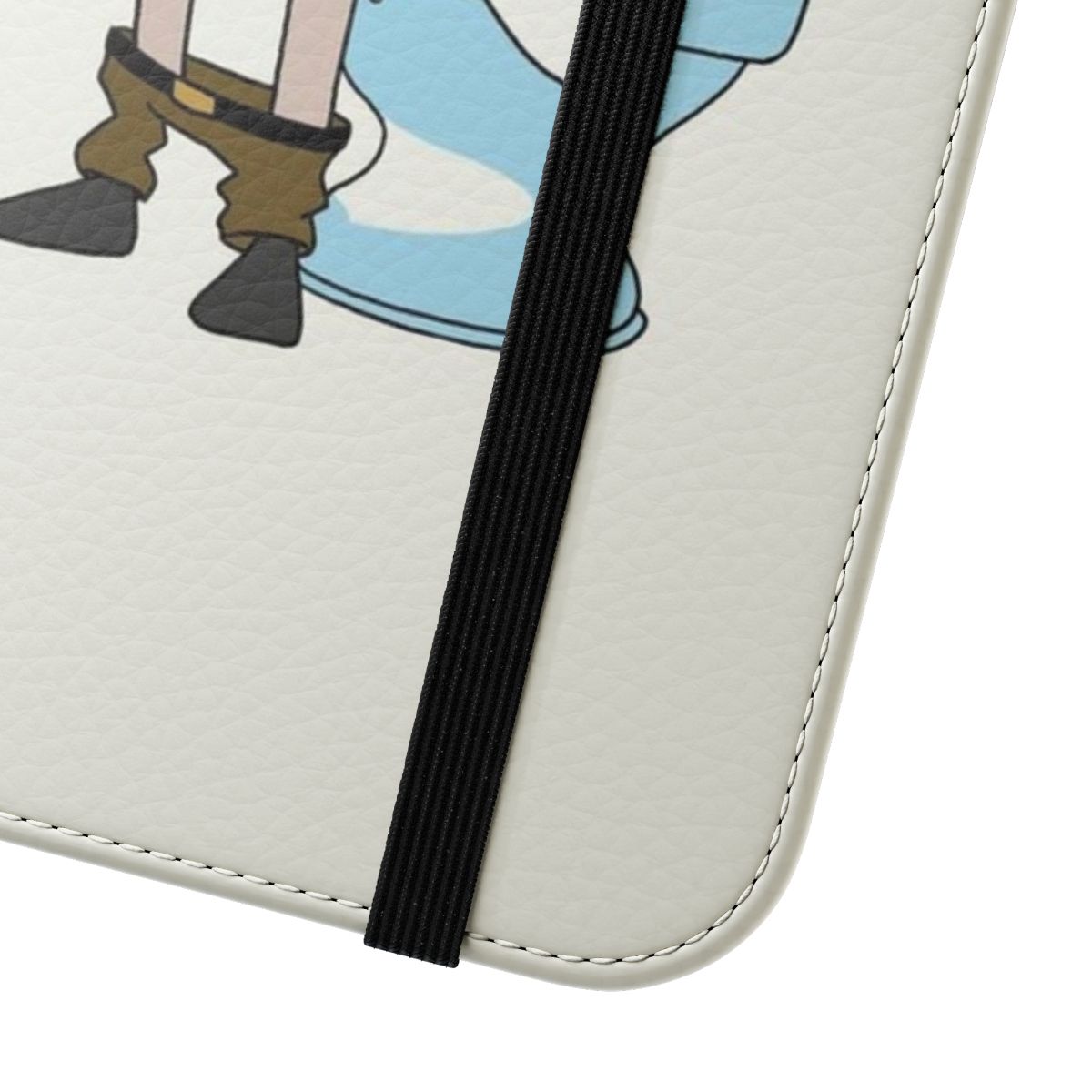 A sci-fi inspired flip cover phone case featuring a Rick and Morty-themed design. - Close Up