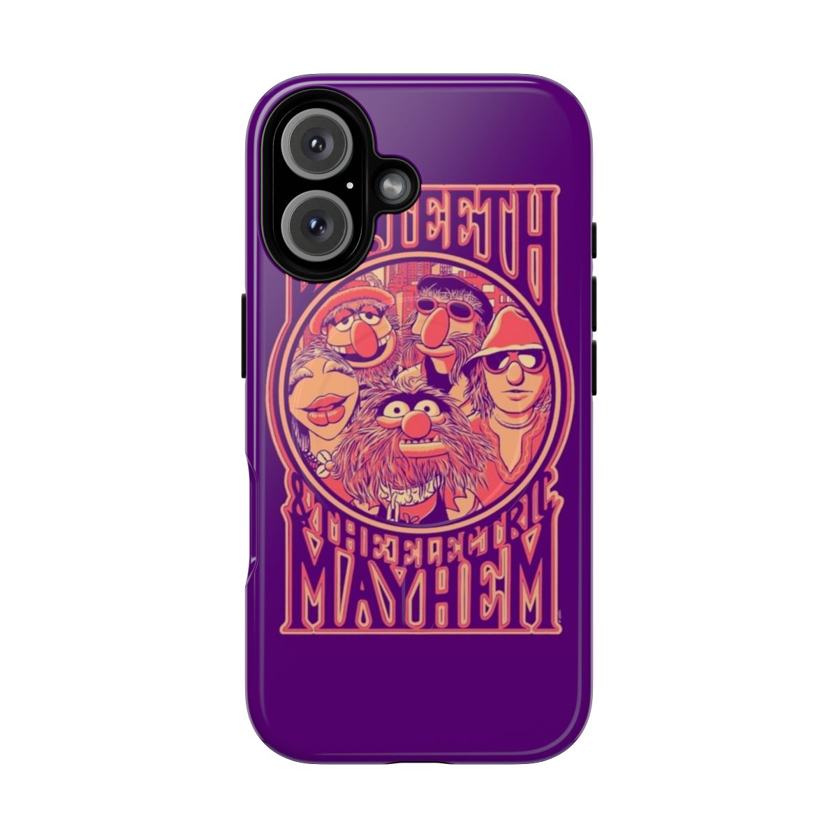 Colorful phone case featuring the iconic Dr. Teeth and the Electric Mayhem band from the Muppets