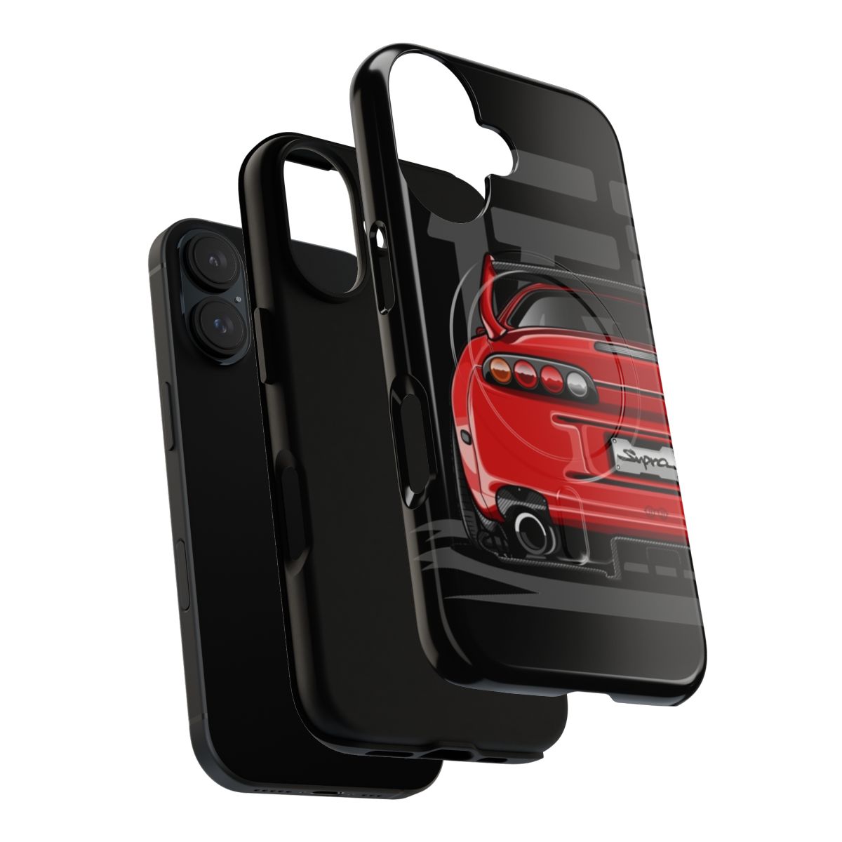 Magnetic tough phone case featuring a stylized Toyota Supra MK4 design - Layers