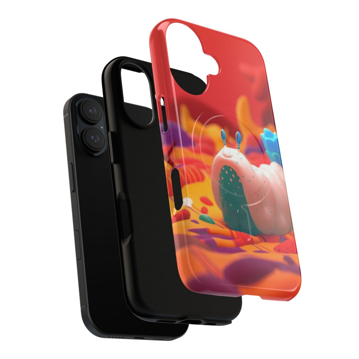 Vibrant and artistic underwater-themed phone case with 3D design featuring marine life like nudibranch and coral - Layers