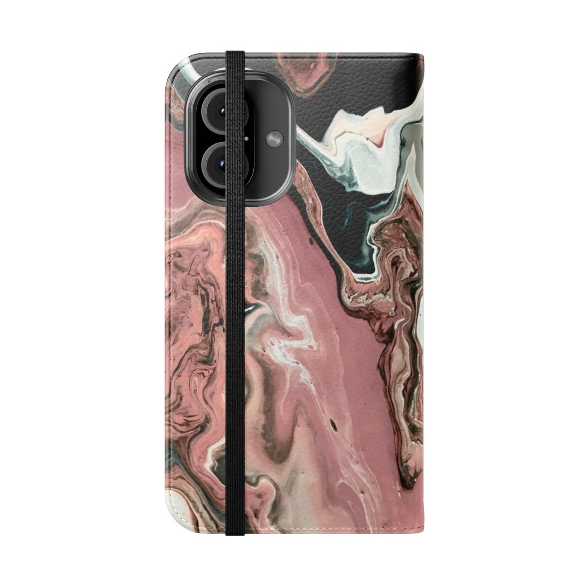 Rose marble pattern protective phone case - Folded Front