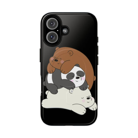 Magnetic tough phone case with illustrations of the We Bare Bears characters from Cartoon Network.