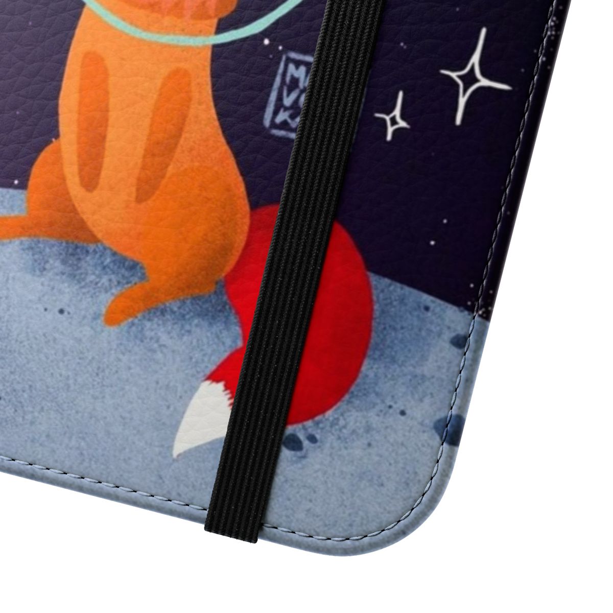 Cosmic Space Critter Phone Case with a cute space fox design - Close Up