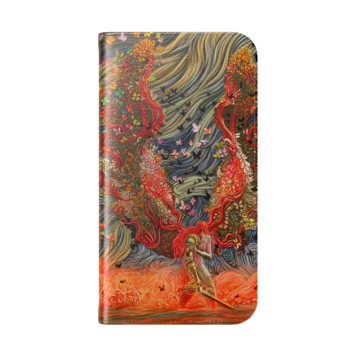 Artistic phone case featuring the Goddess of Rot, Malenia, from the video game Elden Ring. - Folded Back