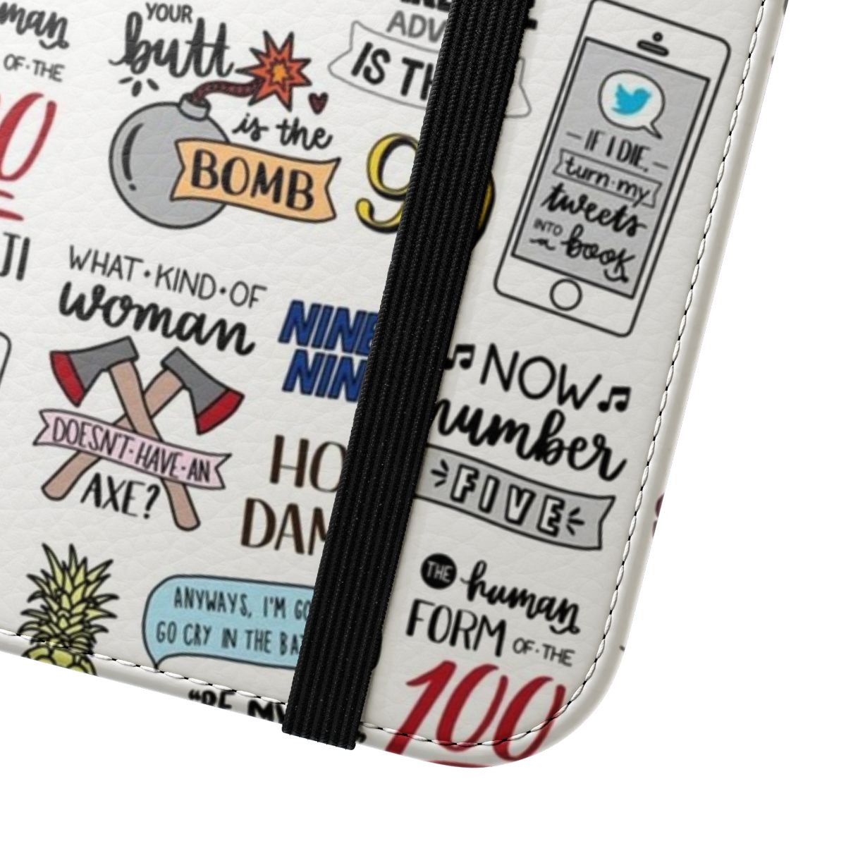 Brooklyn Nine Nine inspired flip cover phone case with TV show art - Close Up