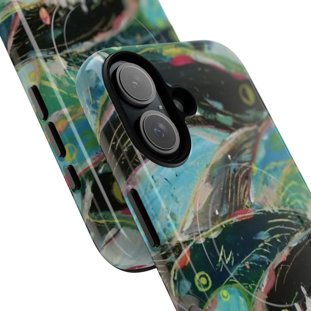 Artistic waves phone case design inspired by the Studio Ghibli film Ponyo - Detail