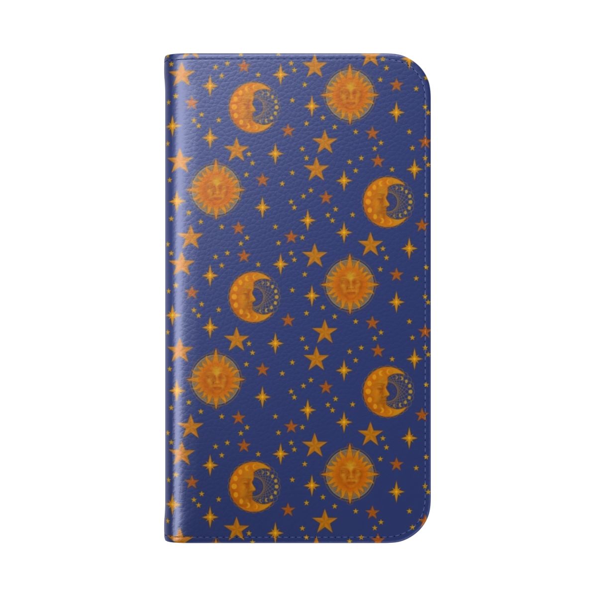 Bohemian celestial galaxy phone case with sun and moon pattern - Folded Back