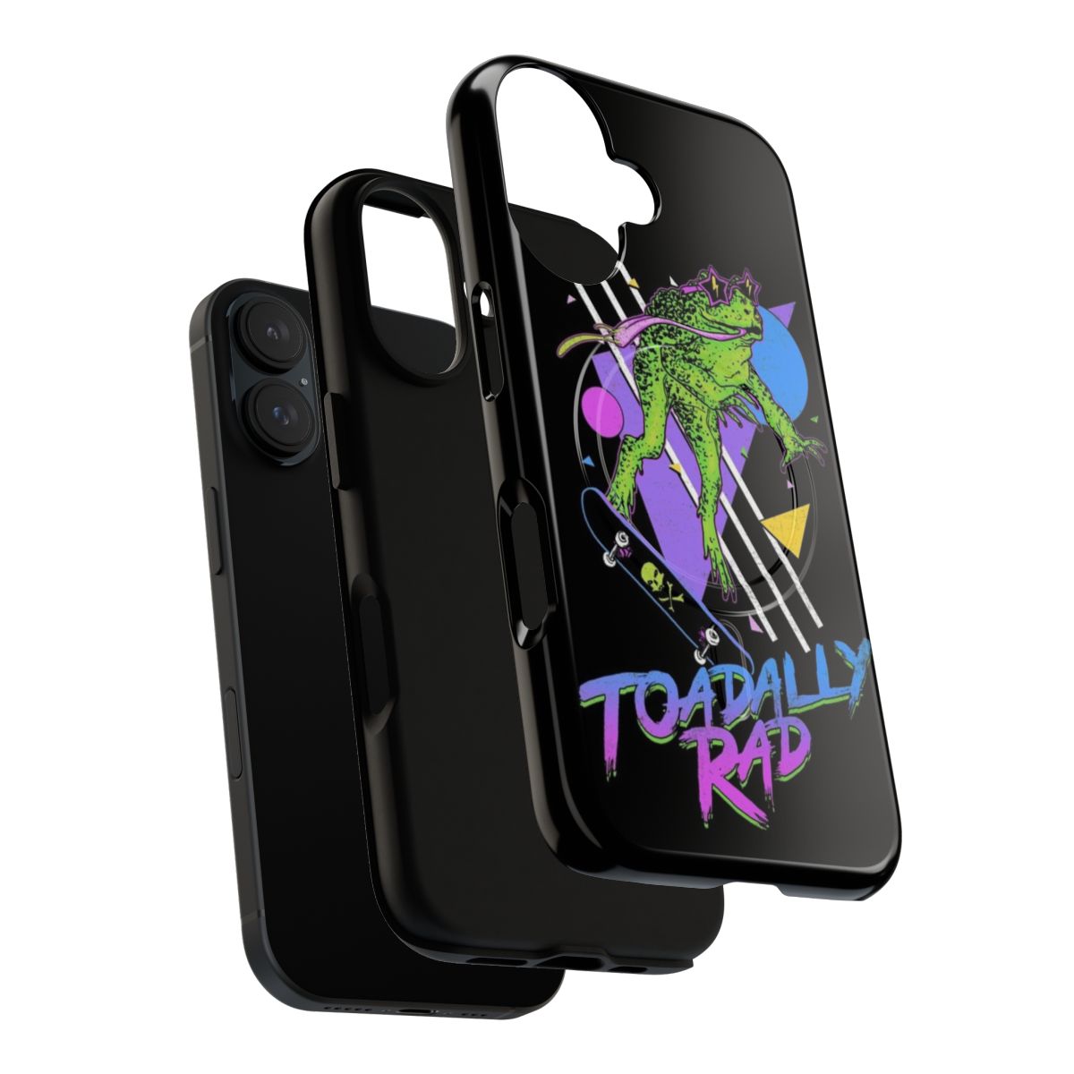 Tough and stylish phone case with retro frog and toad design - Layers