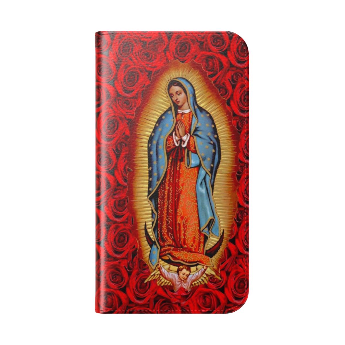 Vibrant Virgin Mary Phone Case Cover in Flip Design - Folded Back