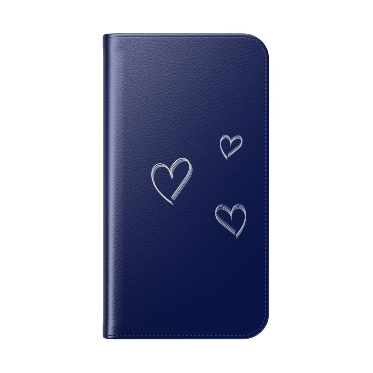 Artistic phone case with heart-shaped design and colorful patterns - Folded Back