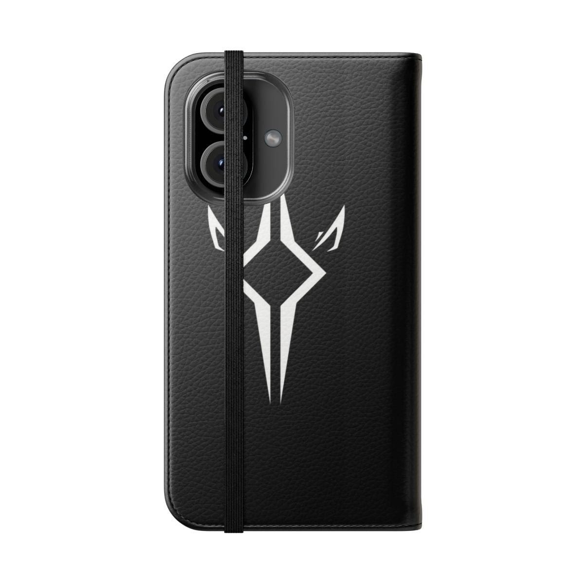 Ahsoka Tano inspired flip phone case with an emblem design - Folded Front