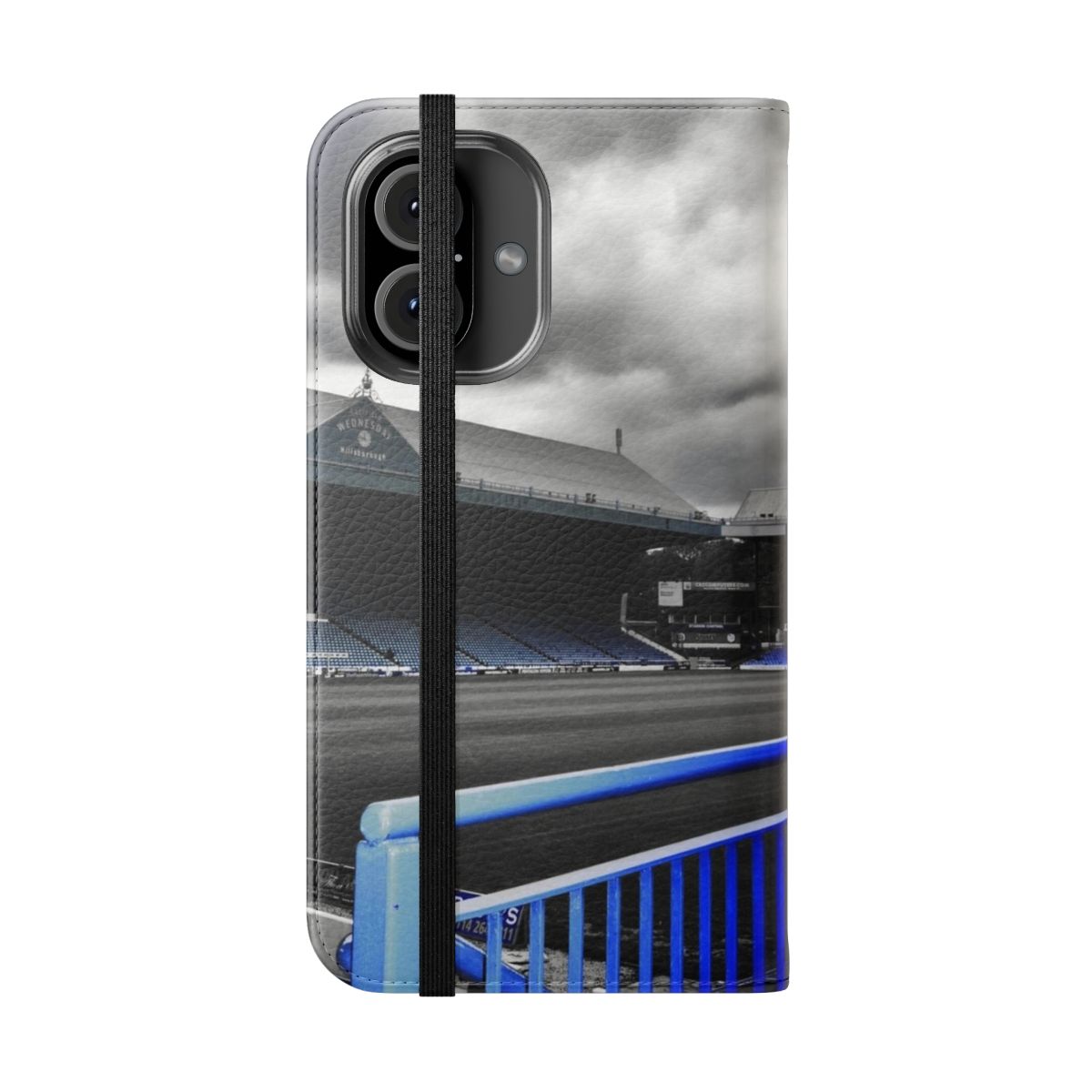 Flip cover phone case featuring the Sheffield Wednesday FC logo - Folded Front