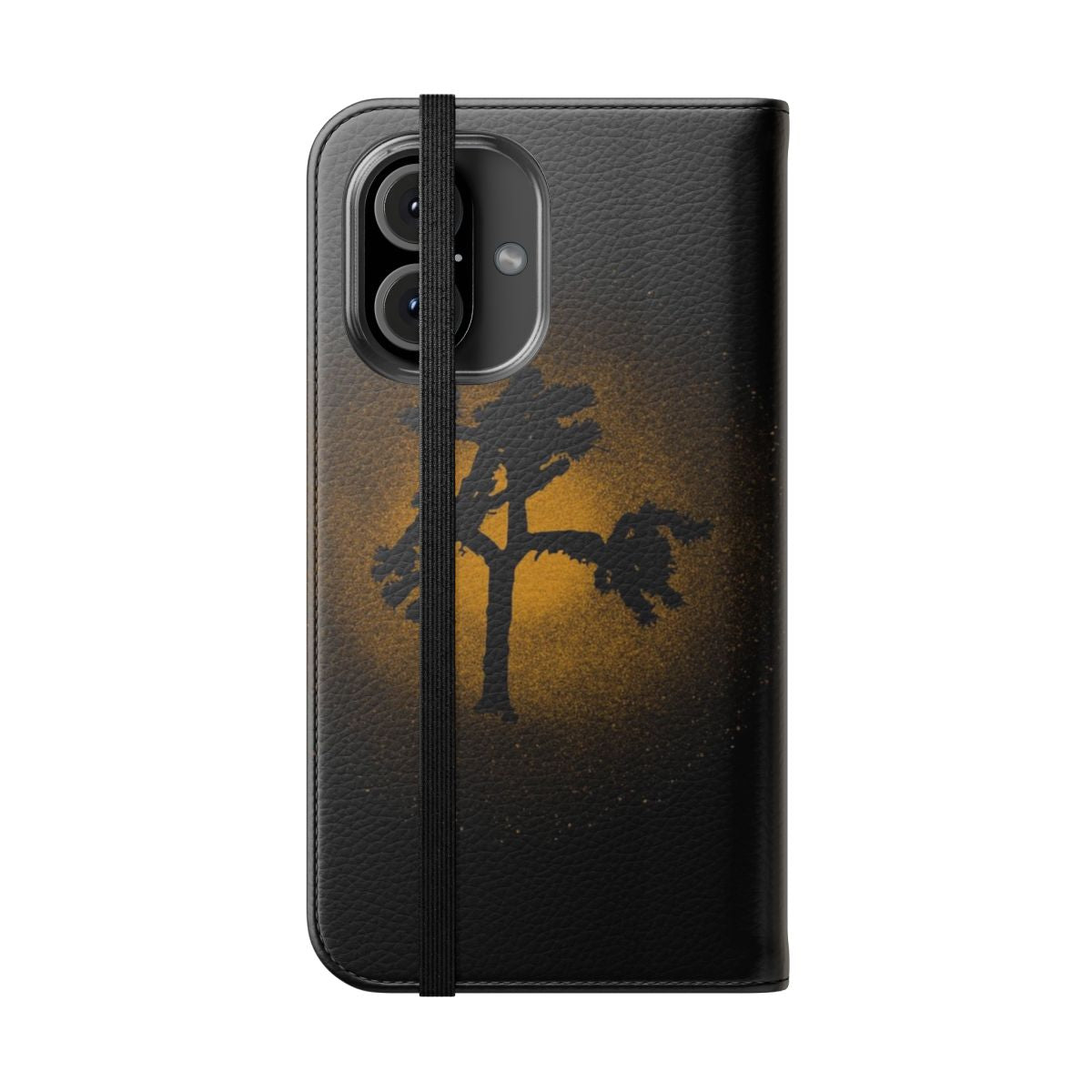 Commemorative flip cover phone case inspired by U2's iconic Joshua Tree album - Folded Front